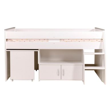 Cama 1,0 plaza 183x206x185 escritorio multifuncional blanca