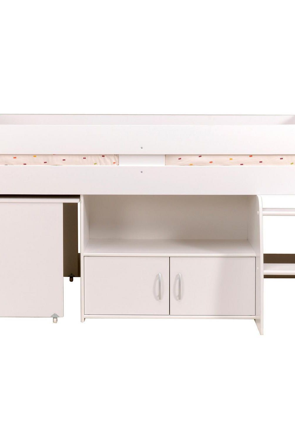 HOMY - Cama 1,0 plaza 183x206x185 escritorio multifuncional blanca