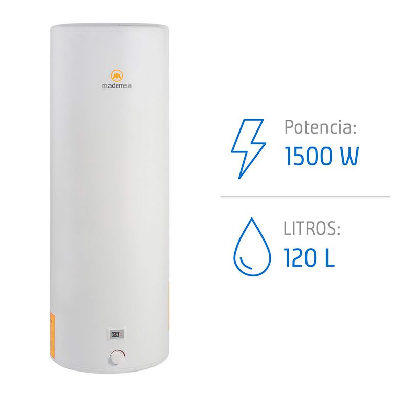 Termo Eléctrico 120 Litros 1500 W de Muro