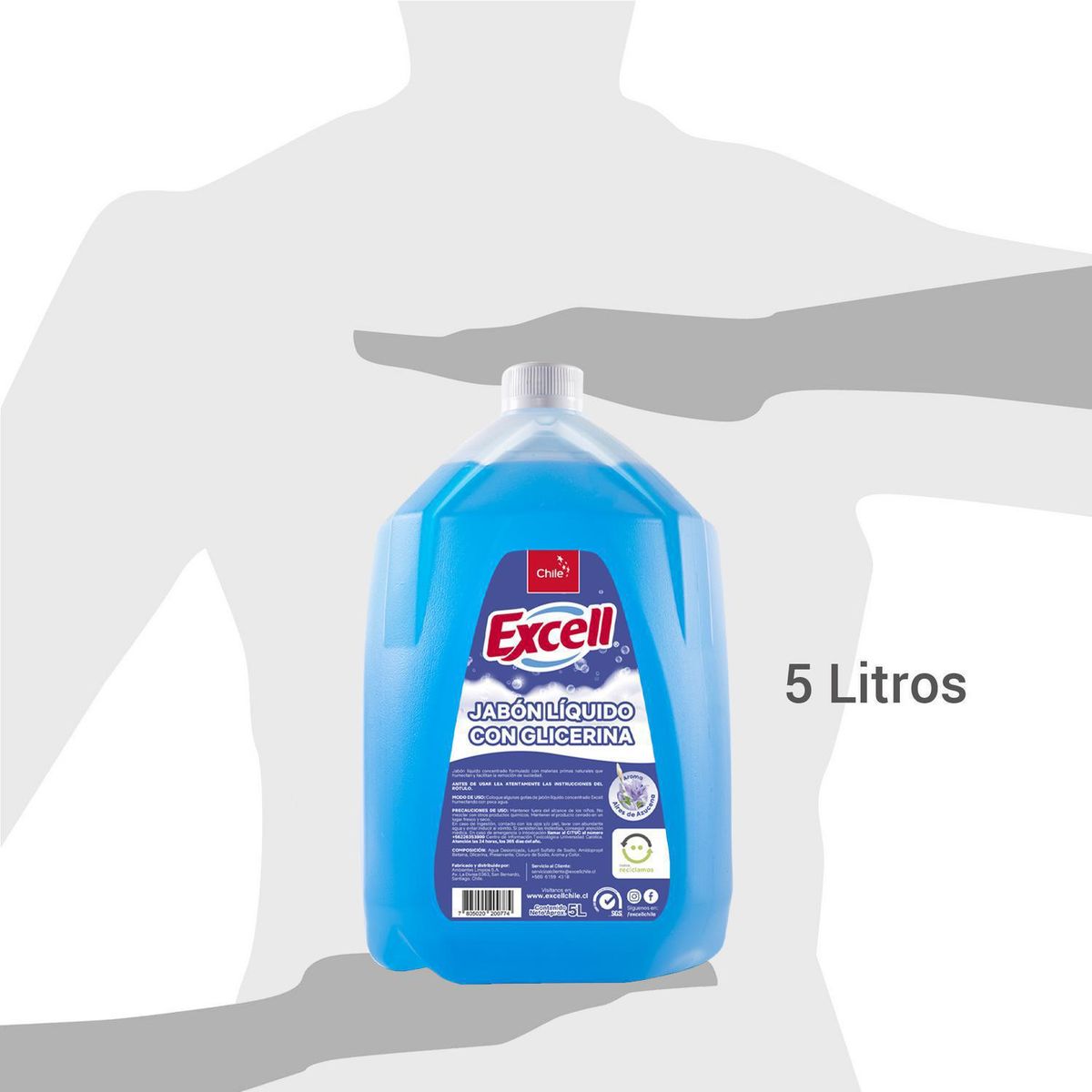 EXCELL - Jabón Líquido Excell Glicerina para Manos Bidón 5 Litros