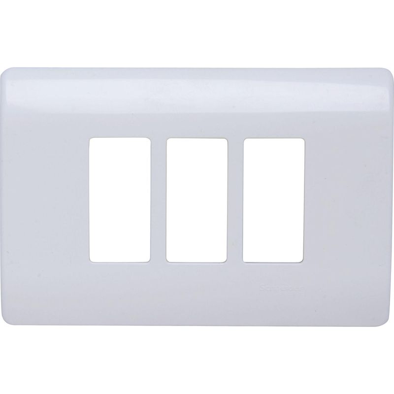 SCHNEIDER ELECTRIC - Placa 3 módulos con soporte blanco Genesis