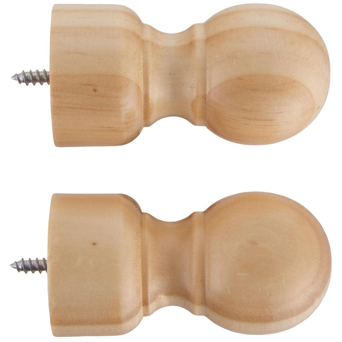 JUST HOME COLLECTION - Set de terminales para barra de cortina 28 mm 2 unidades chocolate