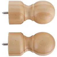 Set De Terminales Para Barra De Cortina 28 Mm 2 Unidades Chocolate