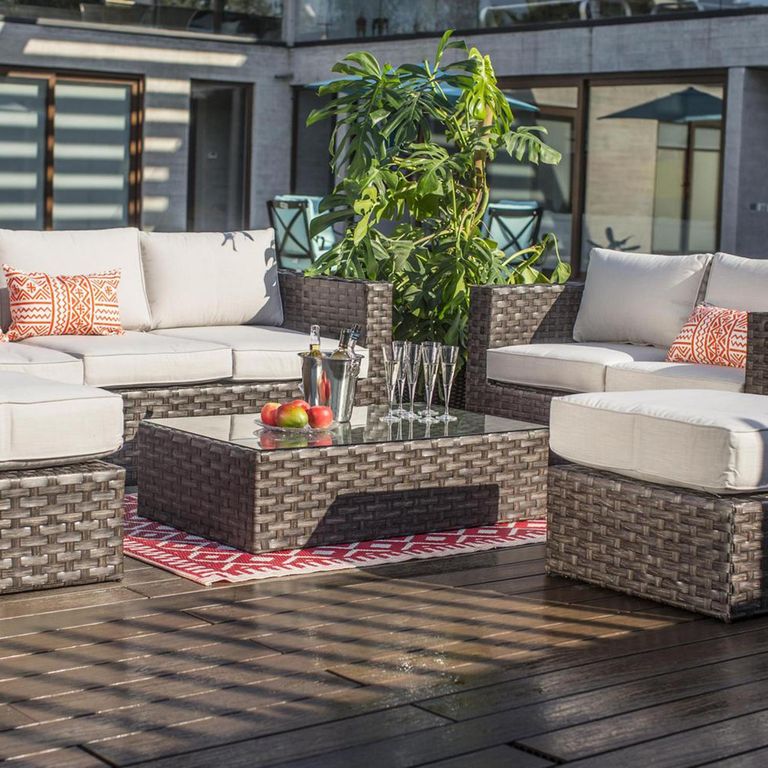 JUST HOME COLLECTION - Juego de Living de Terraza Cirali 7 Personas ...