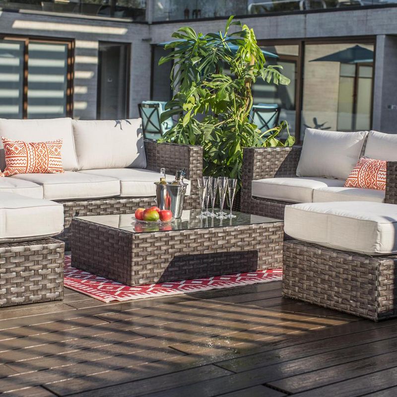 JUST HOME COLLECTION - Juego de Living de Terraza Cirali 7 Personas