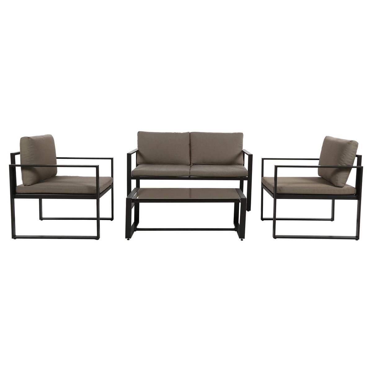 JUST HOME COLLECTION - Juego de Living de Terraza Long Beach 4 Personas Tabaco