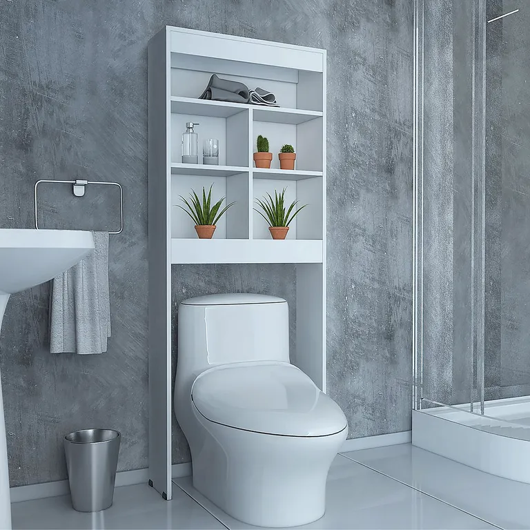Estante Baño 1 Puerta 2 Repisas 63x160x20 cm Blanco
