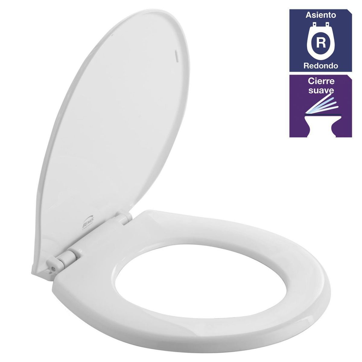 Asiento WC redondo plástico blanco, marca BEMIS - Foto Principal