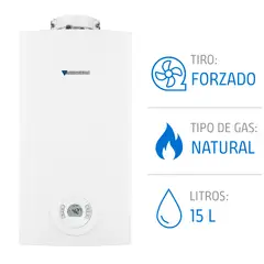 JUNKERS - Calefont Gas Natural 15 Litros Tiro Forzado Ionizado