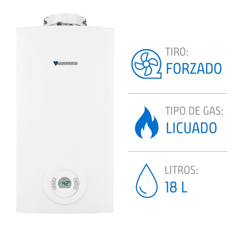 Calefont 18 Litros Gas Licuado Tiro Forzado Ionizado