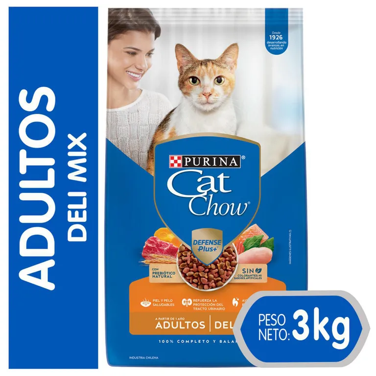 Alimento Seco para Gato Adulto Carne, Pollo y Pescado 3 kg