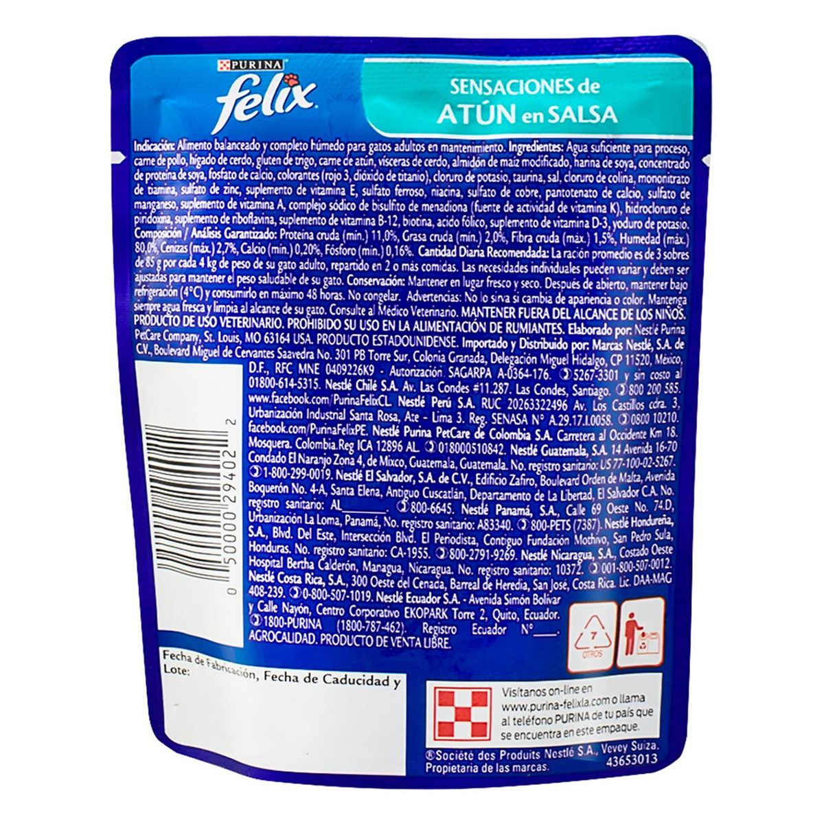 FELIX - Alimento húmedo para gato adulto 85 g atún