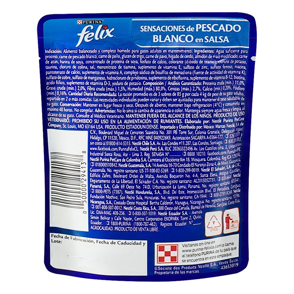 FELIX - Alimento húmedo para gato adulto 85 g pescado