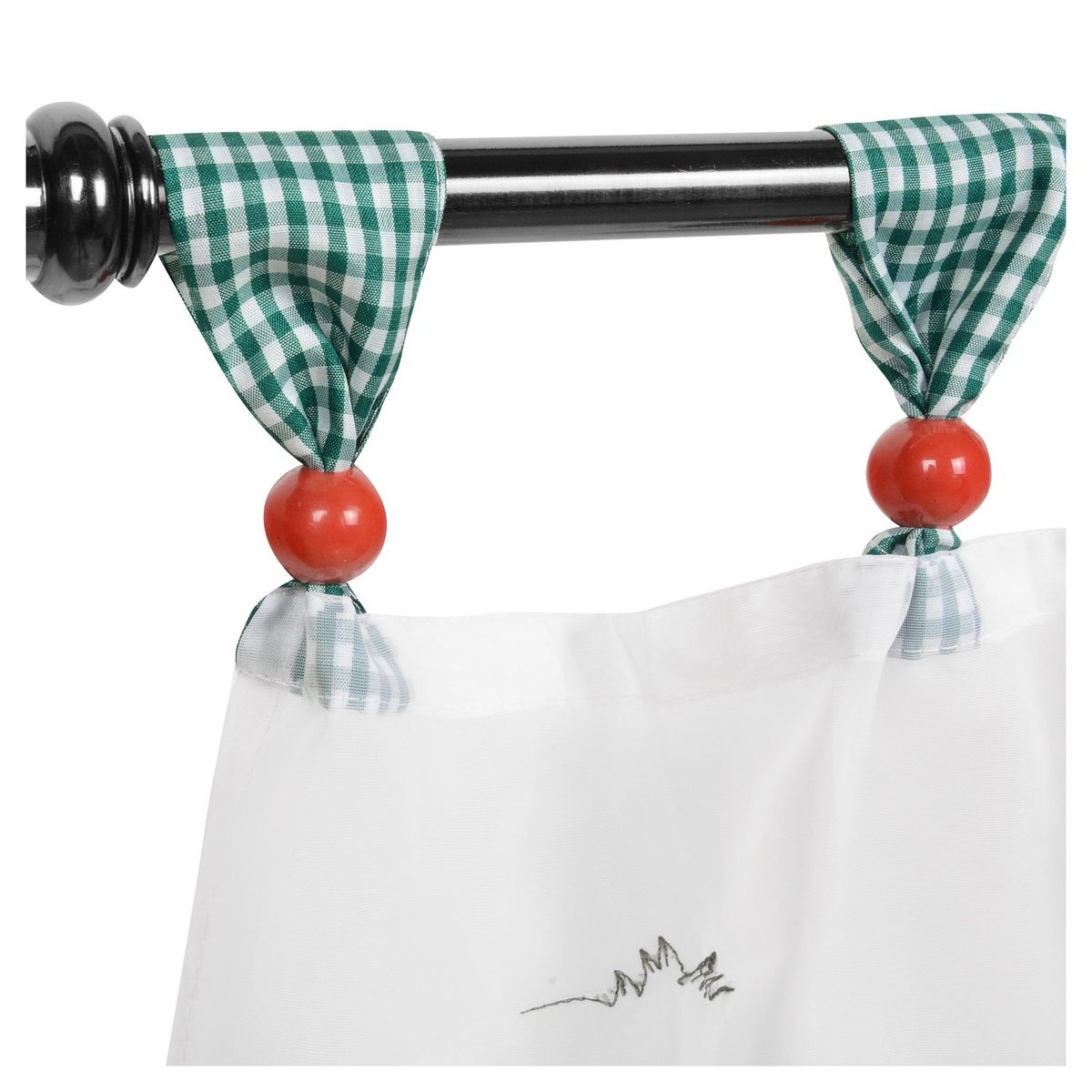 JOVIAL - Cenefa de cocina 45x135cm honguitos cuadrillé verde