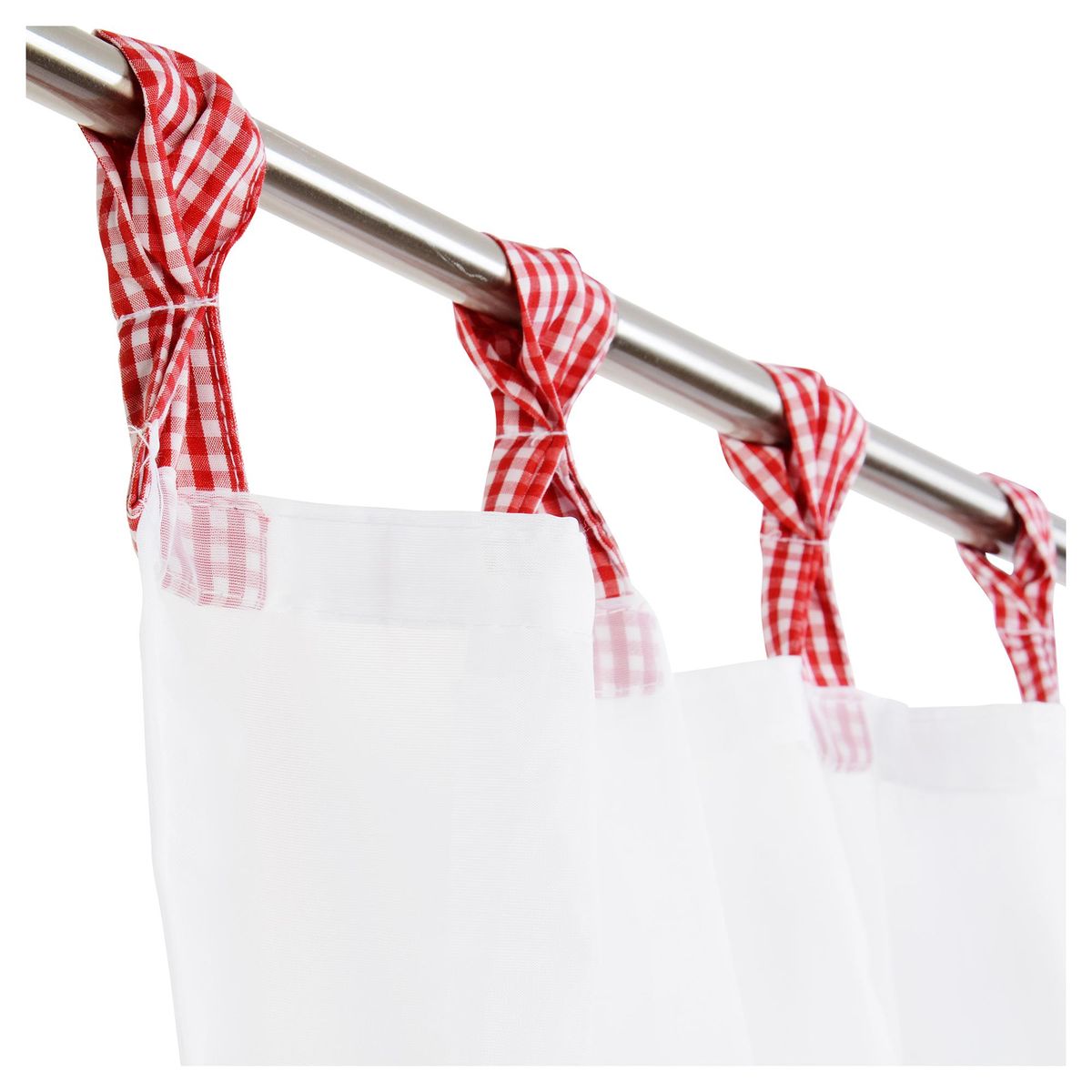 JOVIAL - Velo para cocina 120x135cm flor cuadrillé roja