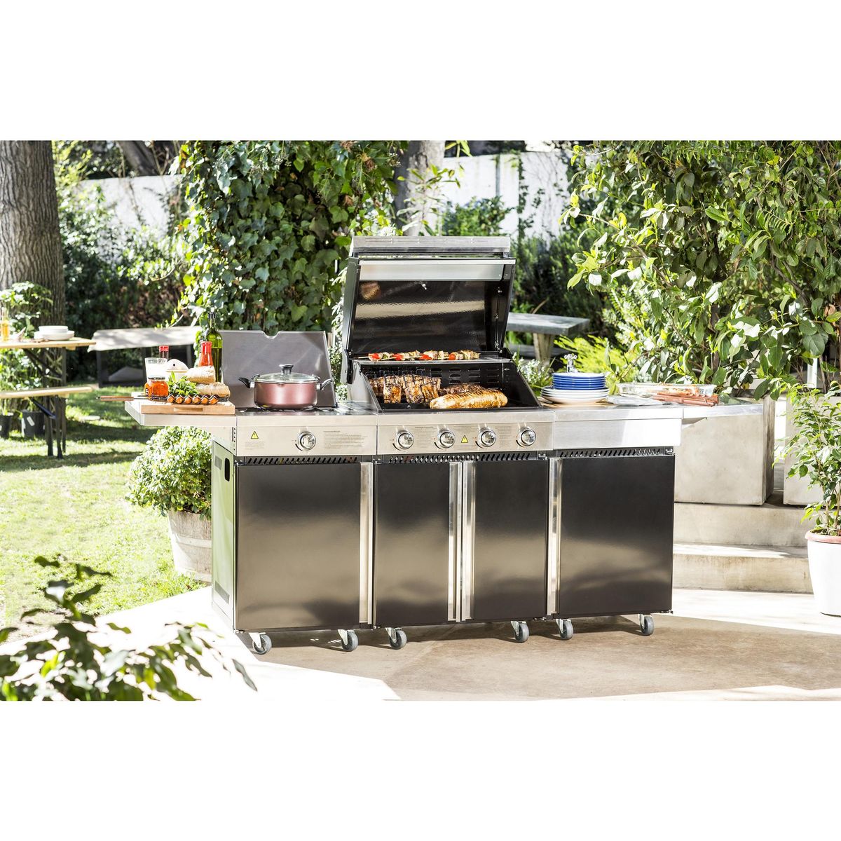 URSUS TROTTER - Parrilla a Gas 4 Quemadores + Quemador Lateral