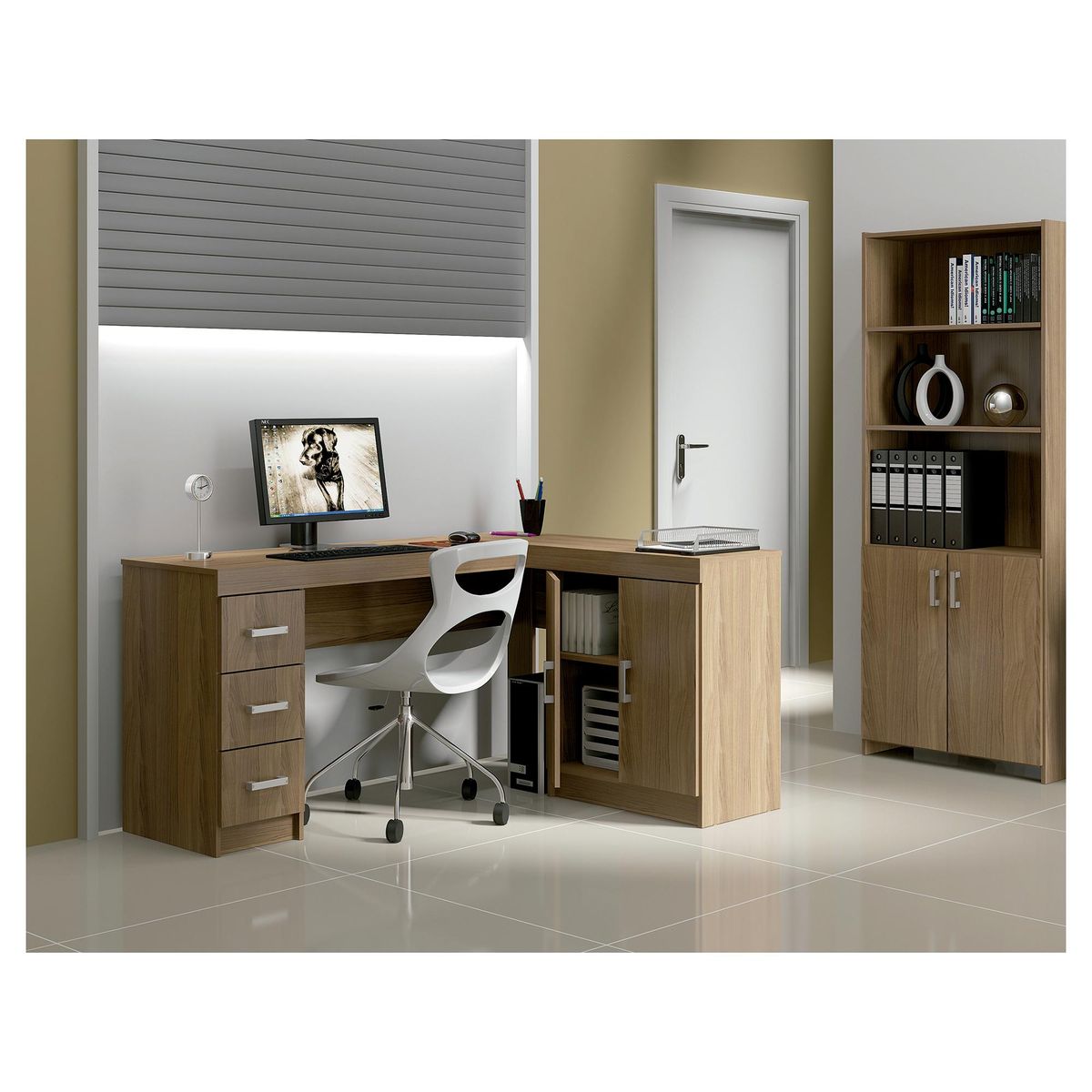 VEKKAHOME - Escritorio 166/151x38/47x76 cm