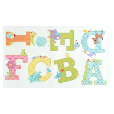 Sticker decorativo alfabeto animal 26 unidades