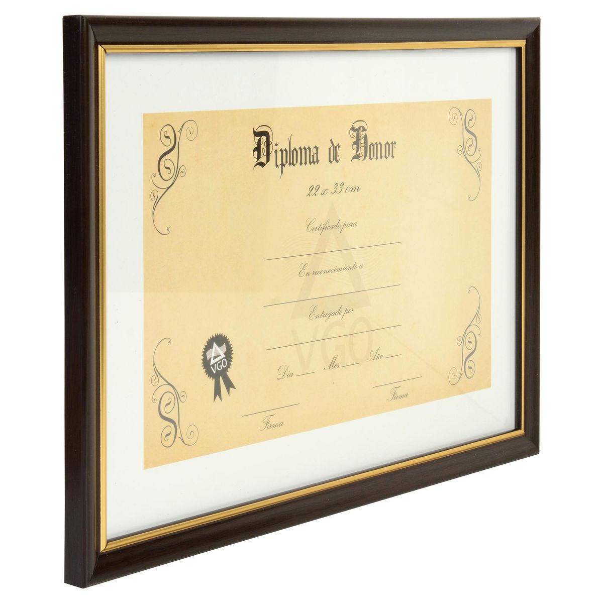 VGO - Marco para Diploma 33x22 cm Café 