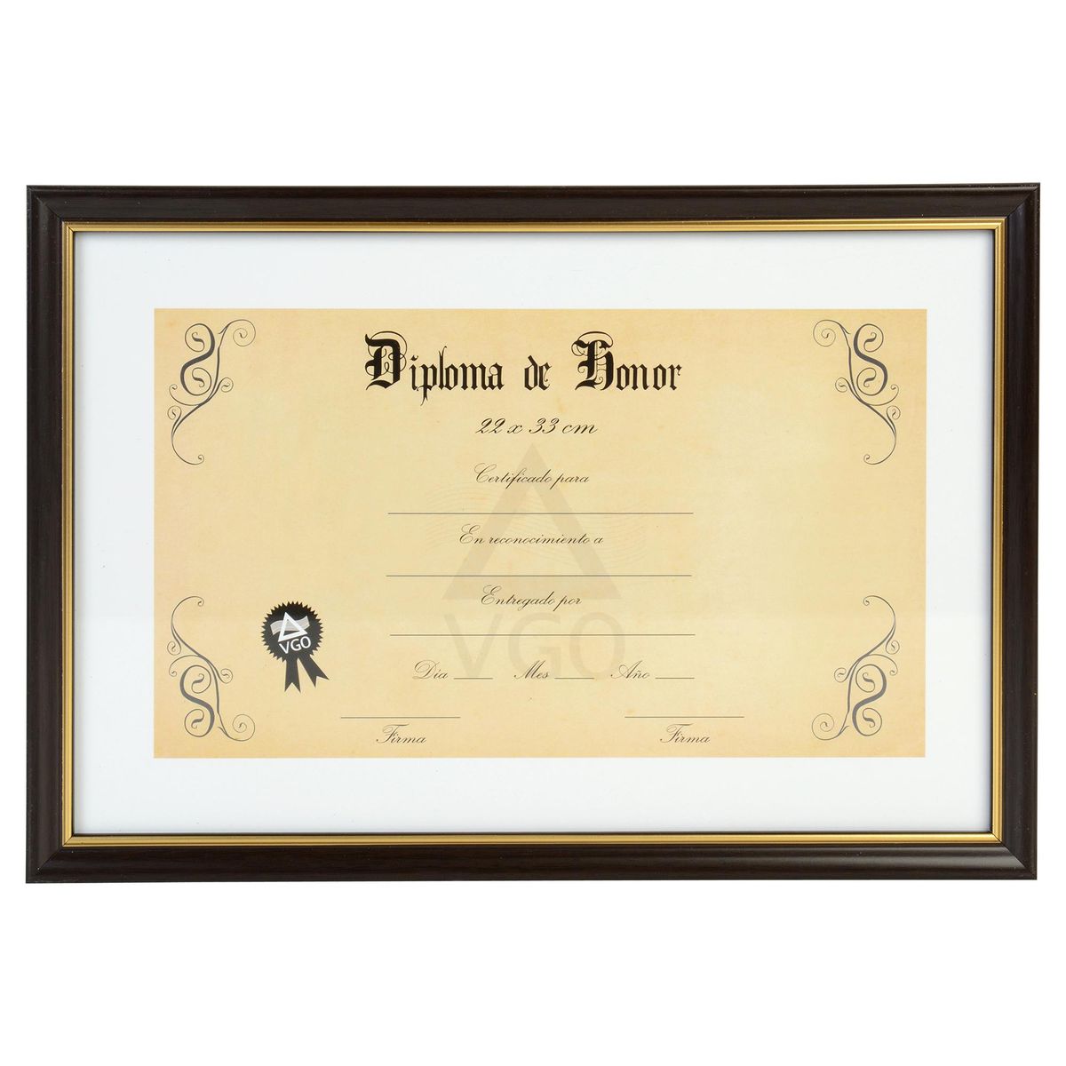 VGO - Marco para Diploma 33x22 cm Café 