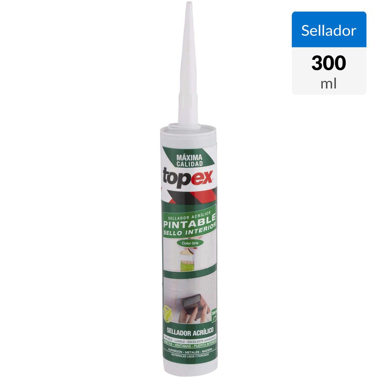 TOPEX - Sellador Topex 300 ml Gris para Grietas y Juntas