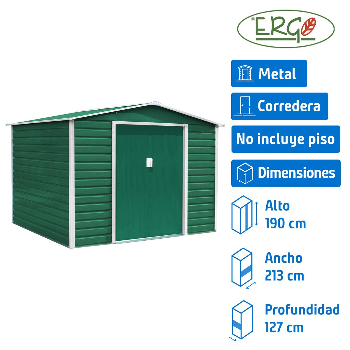 ERGO - Bodega de Jardín 213x127x190 cm