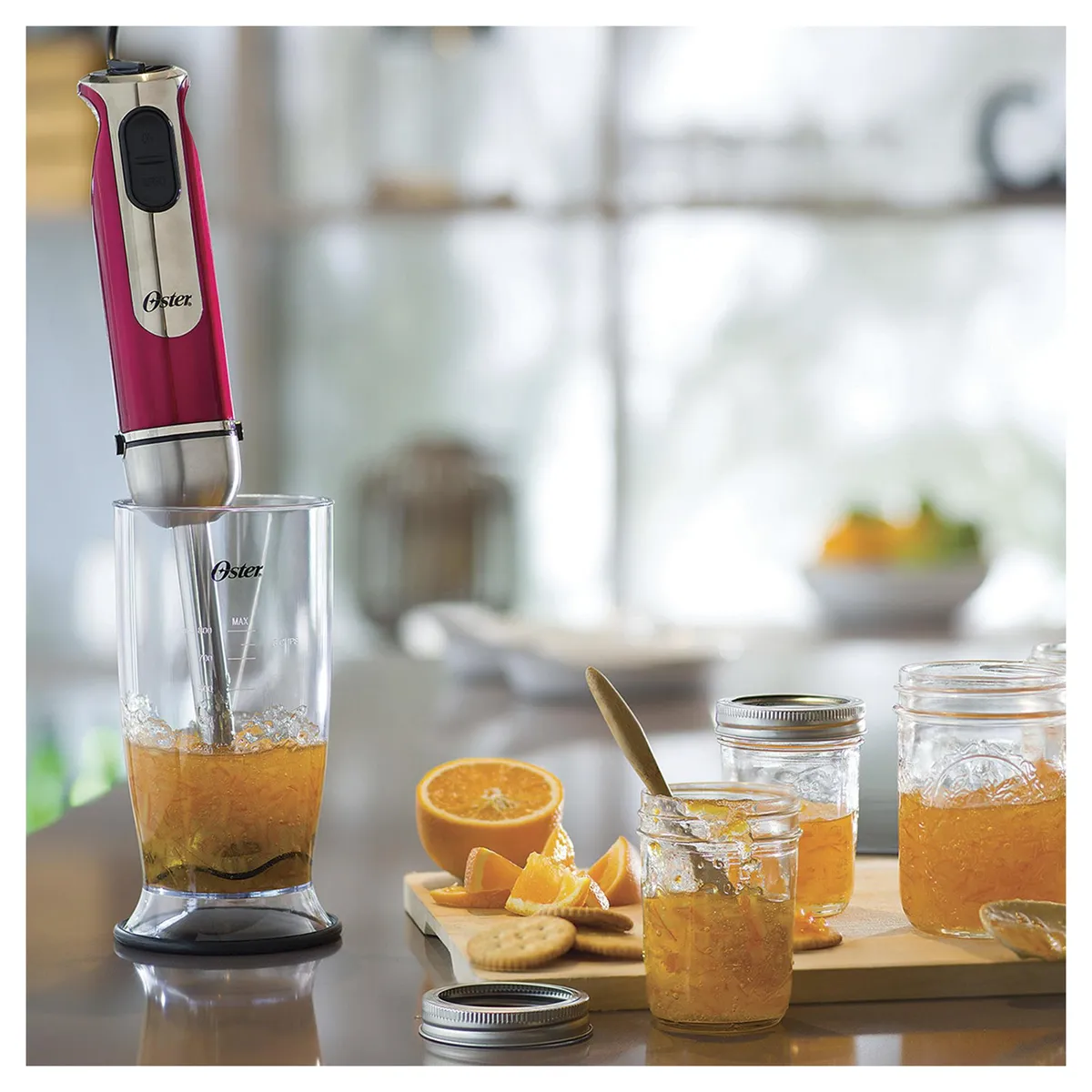 OSTER - Batidora de Inmersión De mano 0.7 l 800 W Rojo 