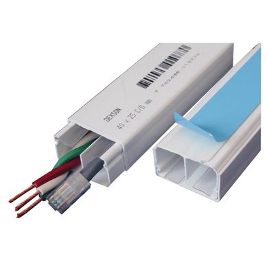 Canaleta 40x25mm con Tabique Interno+Reten Cables Dexson.