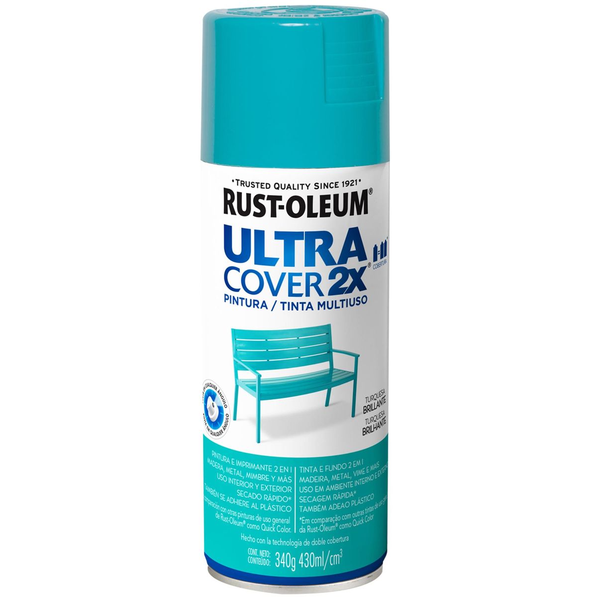 RUST OLEUM - Pintura Spray 0.43 l Brillante Turquesa