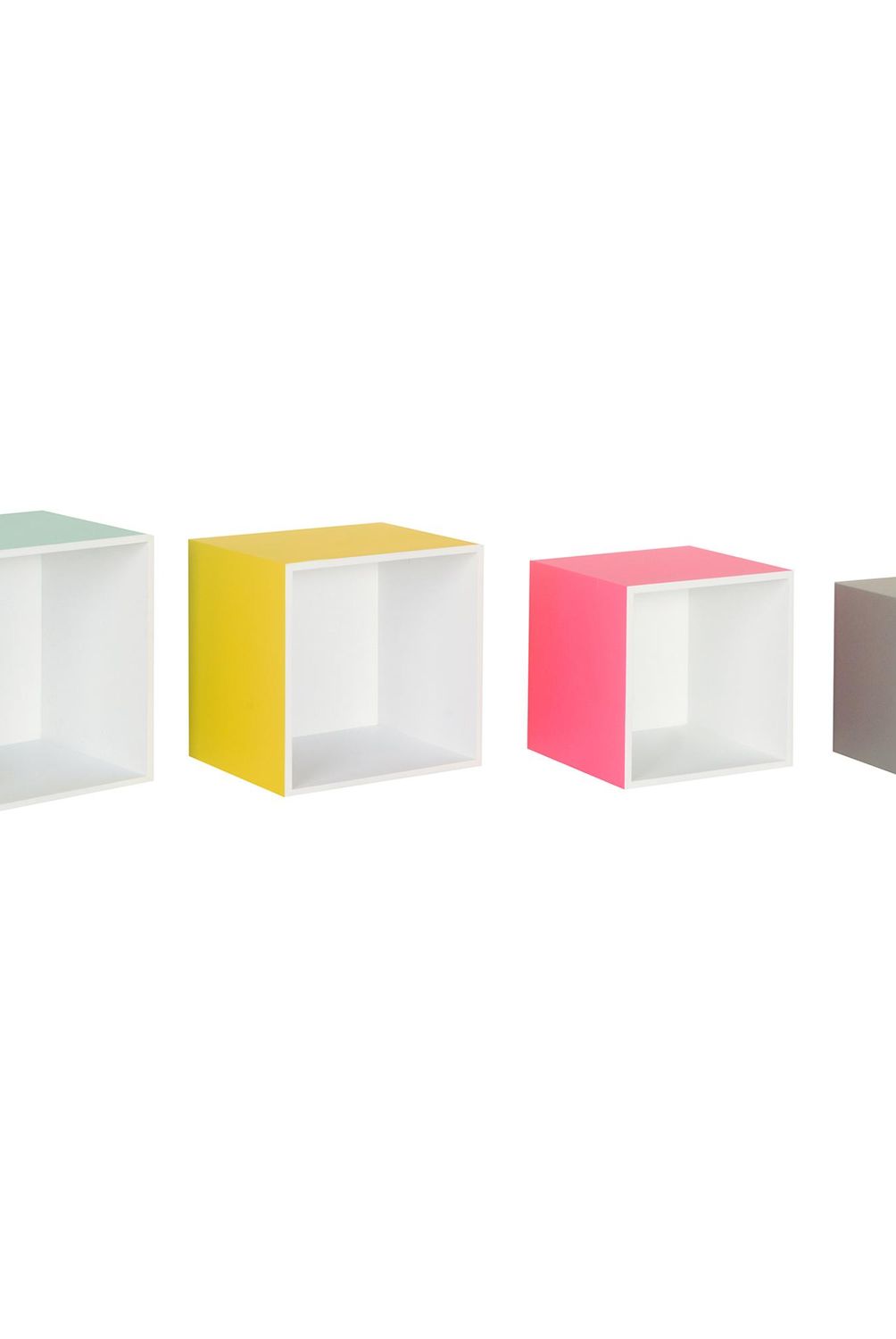 HOMY - Set de cubos de colores MDF 29x32x32 cm 4 unidades