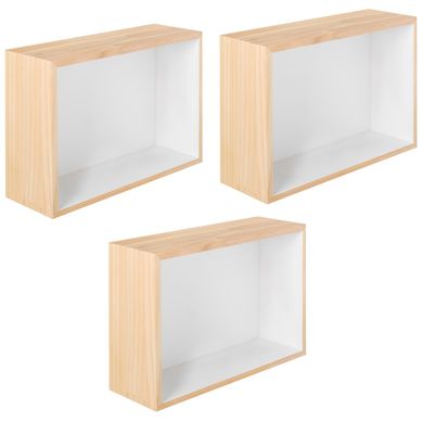 Set de repisas rectangulares MDF 32x42 cm 3 unidades blanco