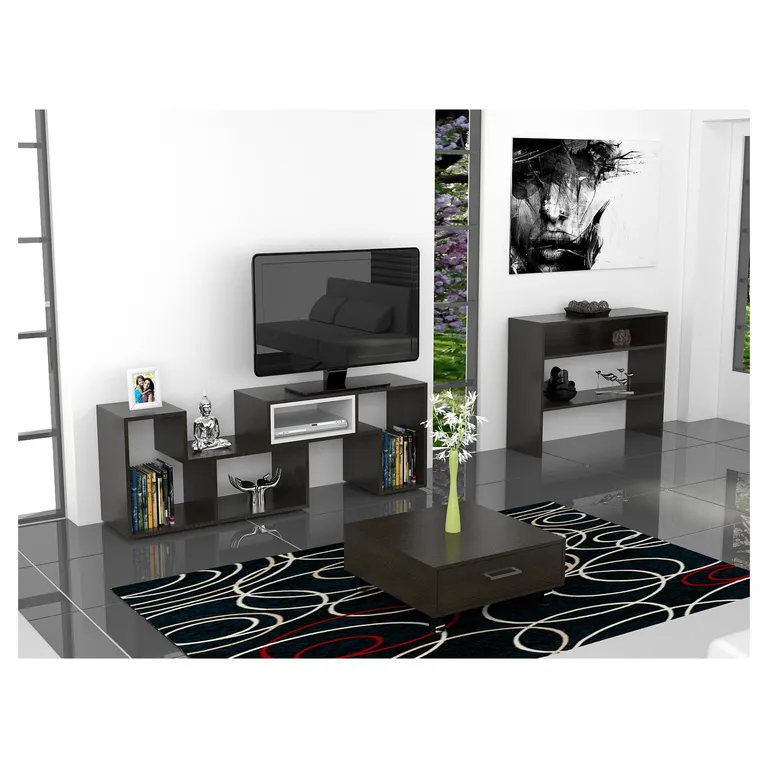 TUHOME Combo Rack De Tv + Arrimo + Mesa De Centro