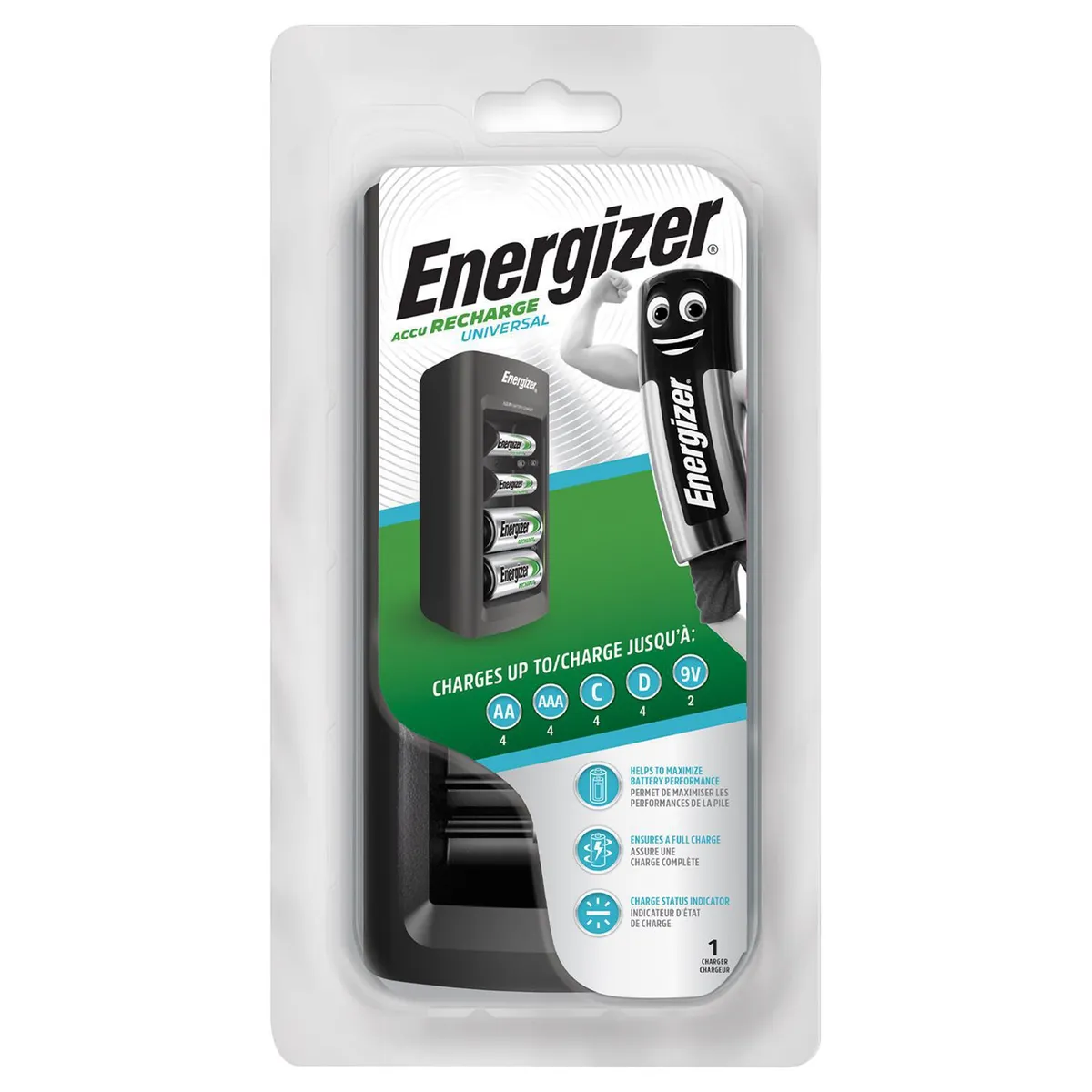 ENERGIZER - Cargador de pilas universal (AA/AAA, 4C/D)