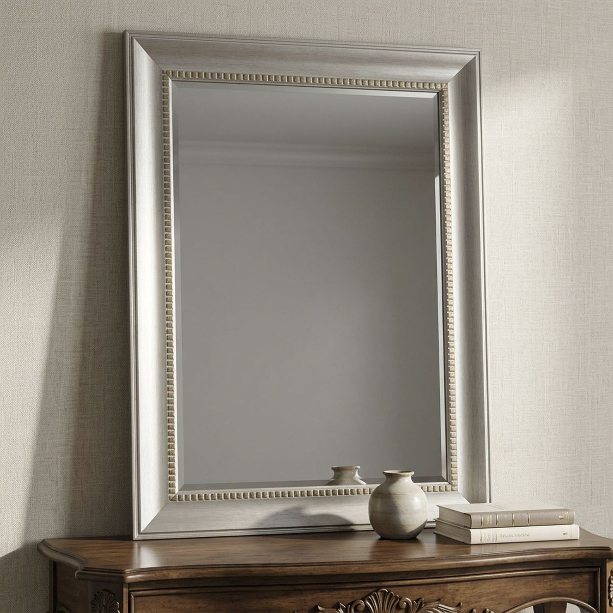 JUST HOME COLLECTION - Espejo Decorativo Rectangular Tachas 78x108cm Plateado