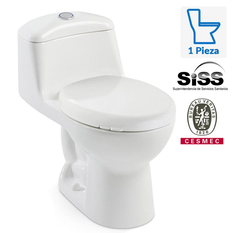 CORONA - Sanitario One piece a Piso 30,5 cm 4.8 Litros Smart Blanco