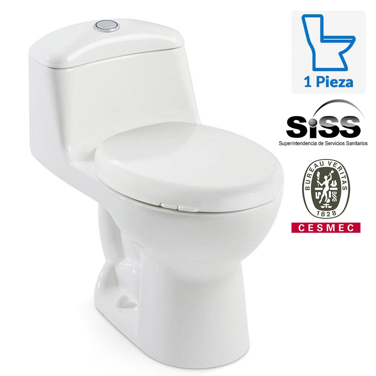 Sanitario One piece a Piso 30,5 cm 4.8 Litros Elongado Blanco., marca CORONA - Foto Principal