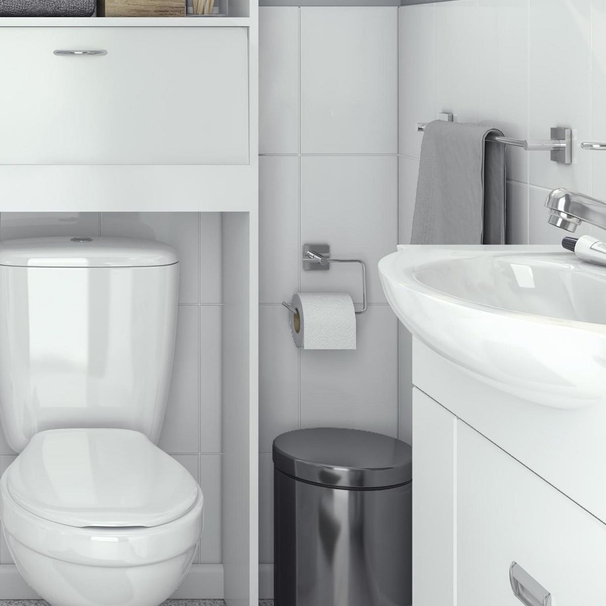 SENSI DACQUA - Portapapel cromo. Plateado