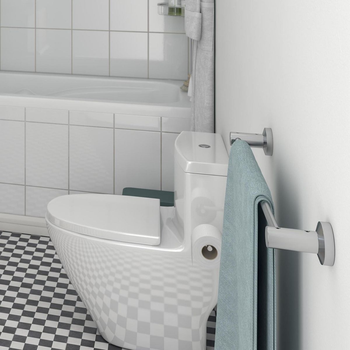 SENSI DACQUA - Toallero barra cromado 46 cm