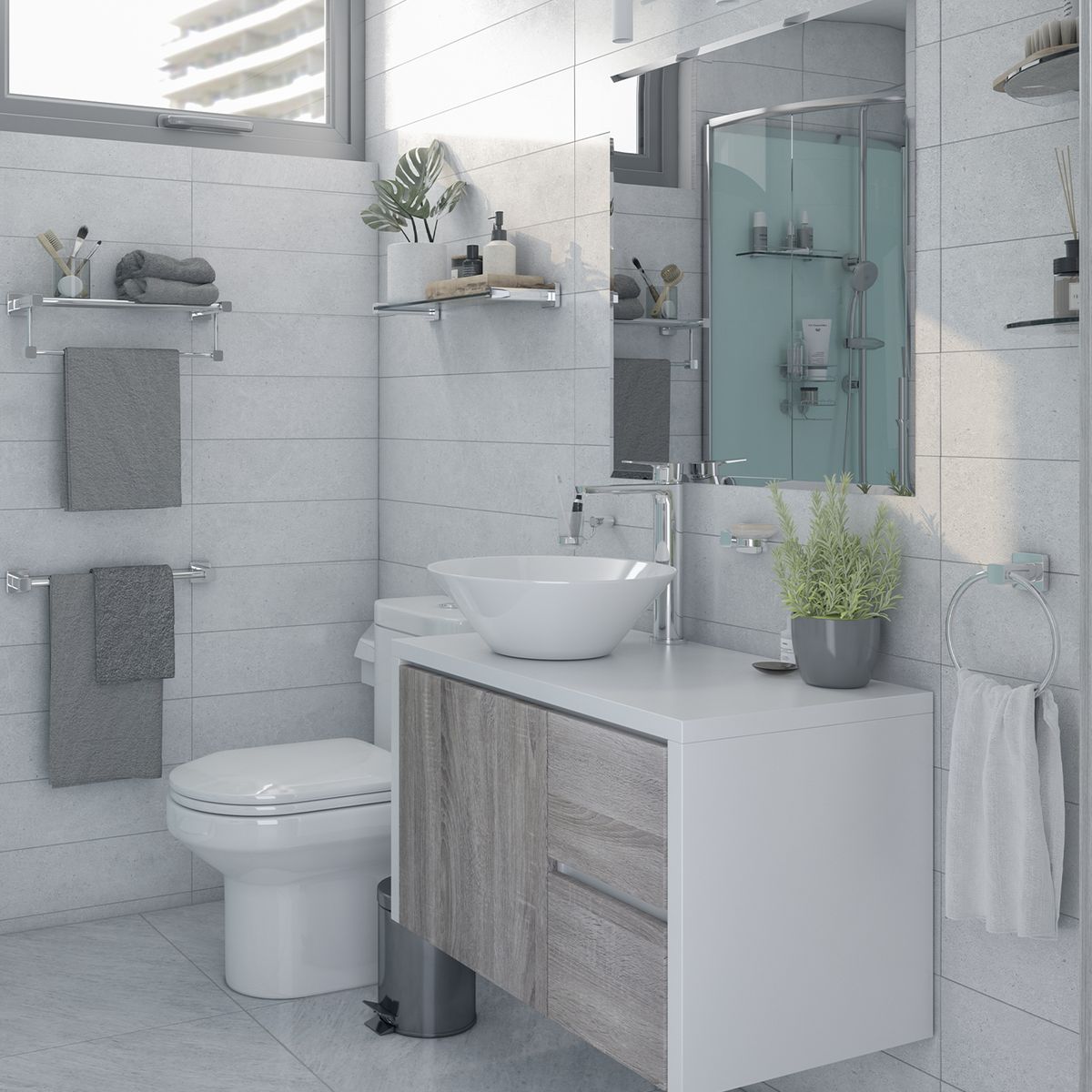 SENSI DACQUA - Portajabón acabado cromado. Cromado