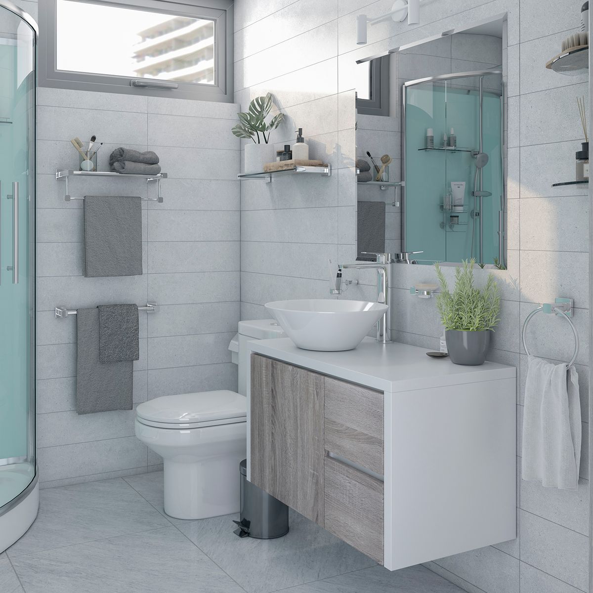 SENSI DACQUA - Toallero barra cromado 60 cm