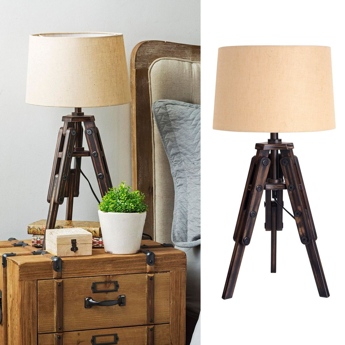 JUST HOME COLLECTION - Lámpara Mesa Trip Mariner Café 30x61.5 cm