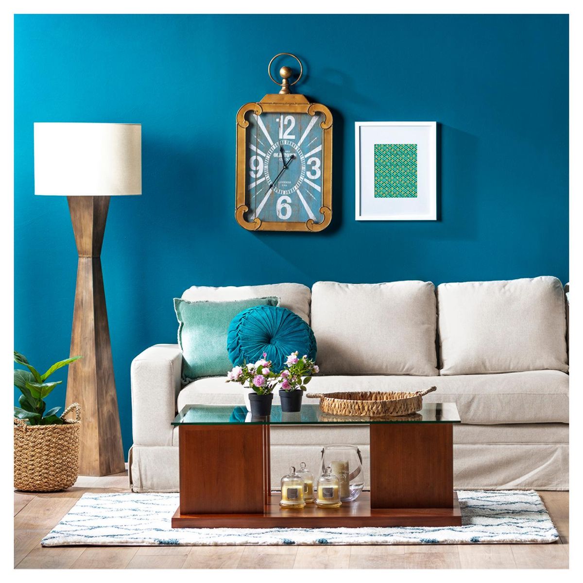 HOMY - Lámpara de Pie Hyatt Café/Marrón 48x158 cm