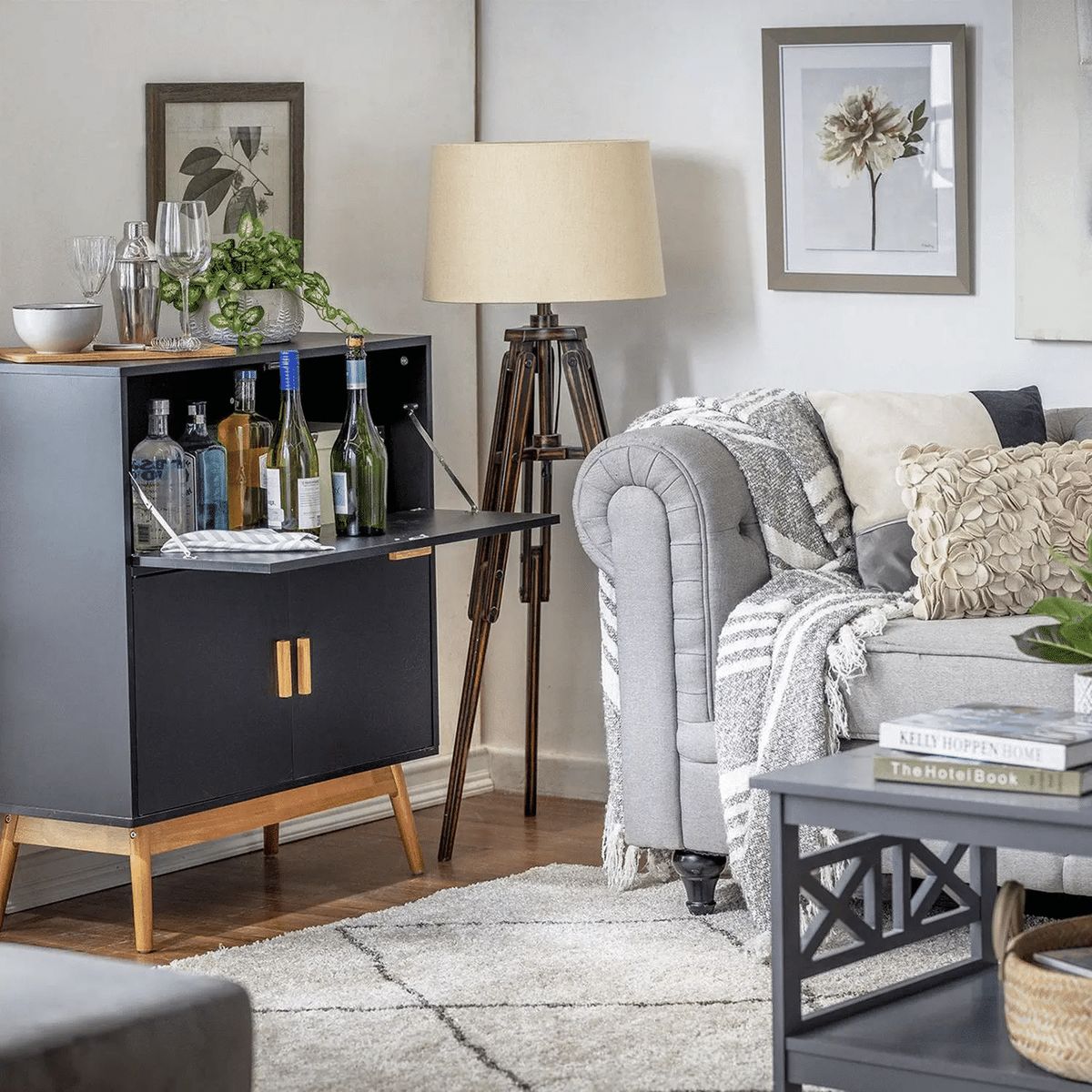 JUST HOME COLLECTION - Lámpara de Pie Mariner Café 22x143 cm