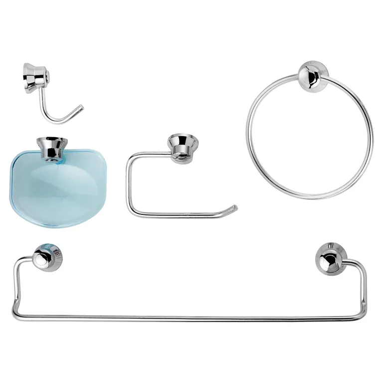Kit Accesorios Murales Cromados Baño 5 Piezas