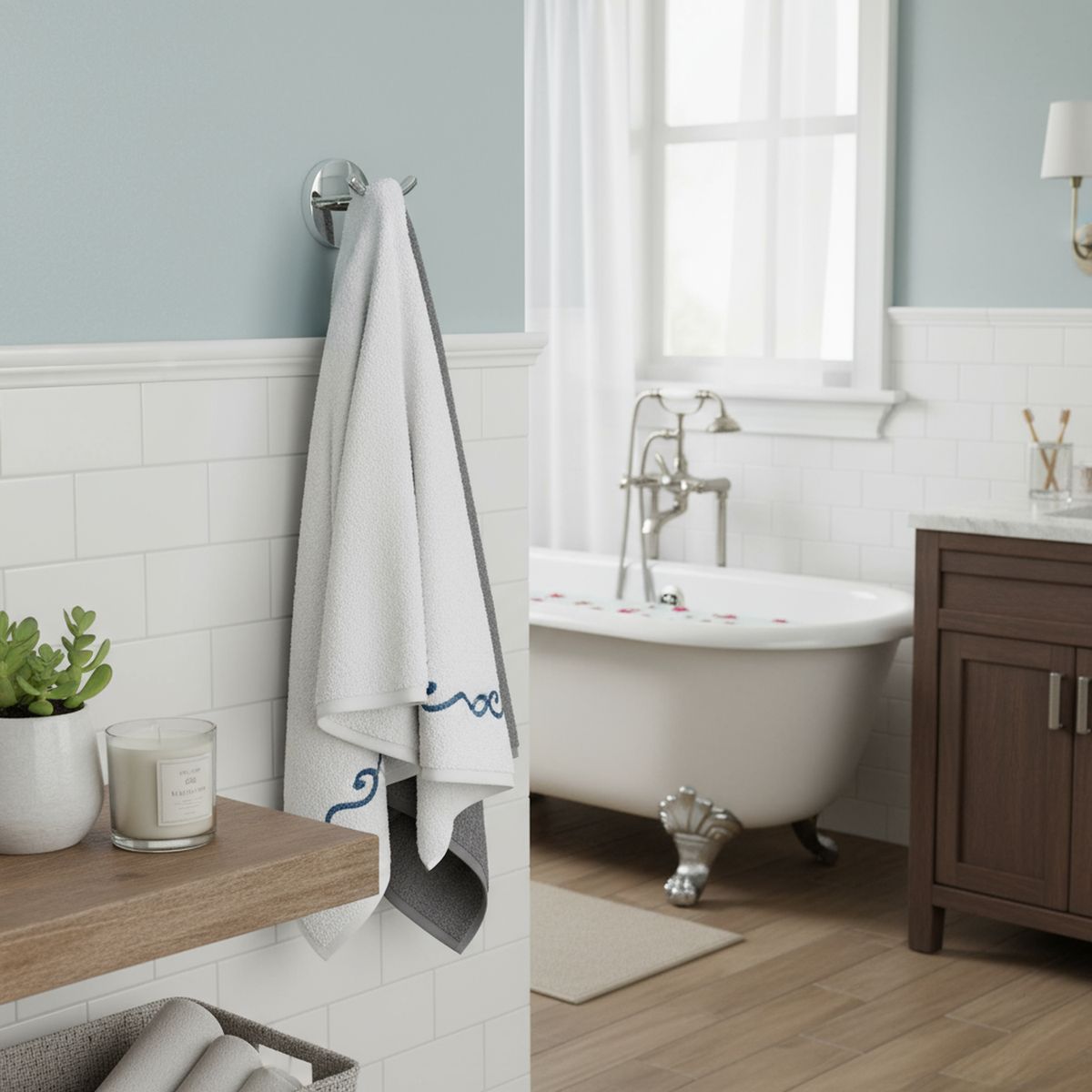 SENSI DACQUA - Gancho doble para toallas cromado