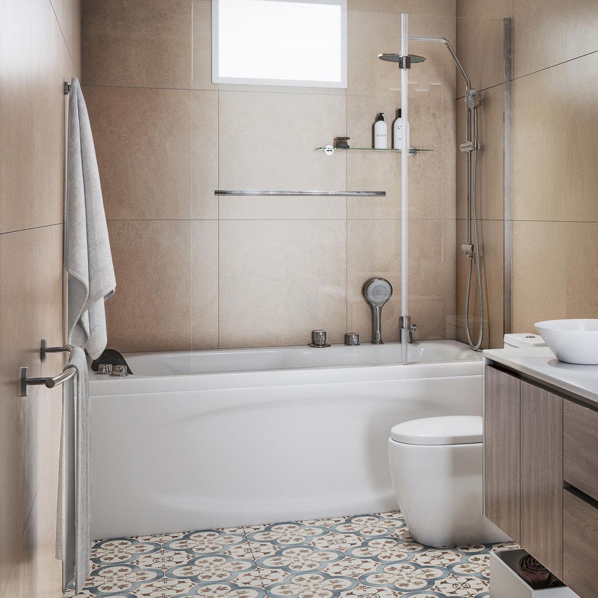 SENSI DACQUA - Toallero barra cromado 45 cm