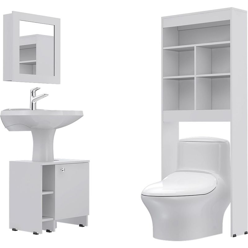 TUHOME - Botiquín de Baño con Mueble Bajo Lavamanos y Estante