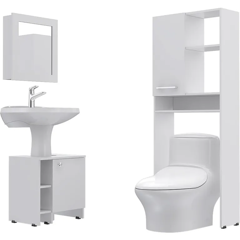 Botiquín de Baño con Mueble Bajo Lavamanos y Estante