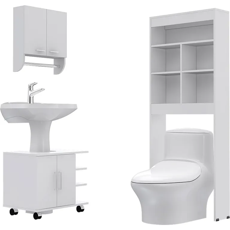 Botiquín de Baño con Mueble Bajo Lavamanos y Estante