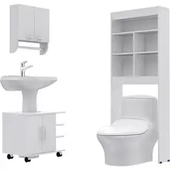 TUHOME - Botiquín de Baño con Mueble Bajo Lavamanos y Estante